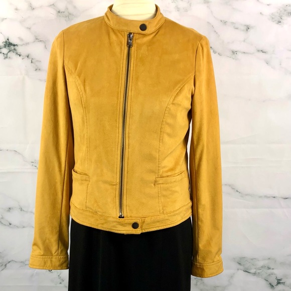 COFFEESHOP StitchFix Suede Mustard Moto Jacket - Picture 3 of 7